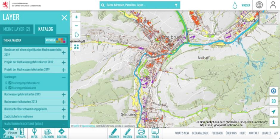 Starkregenatlas für das Großherzogtum Luxembourg